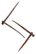 Scandinavian rune Jera consist of old rusty nails