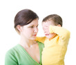 Woman with crying child Woman with crying child
