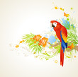 summer background with ornament and parrot summer background with ornament and parrot
