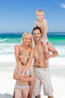 Happy family on the beach Happy family on the beach