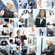 A collage of business images with young people and success A collage of business images with young people and success