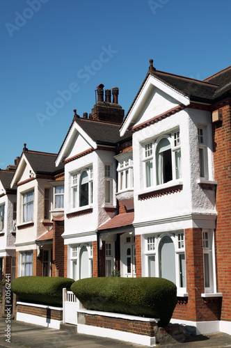 Photo: Row of Typical English Terraced Houses at London. Row of Typical English Terraced Houses at London.