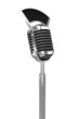 3d Retro microphone with station tag, long shot