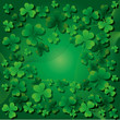 Background with clovers for St.Patrick`s day, vector