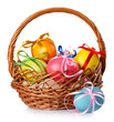 Easter colored eggs in the basket