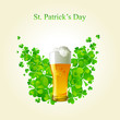 Frosty glass of light beer for St Patrick's Day