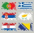 Splash flags set Balkans & Southern Europe