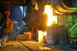 Pouring of liquid metal inside of plant