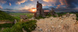Ruins of Plavecky castle - panoramic view