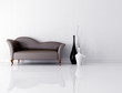 brown couch in a white room brown couch in a white room