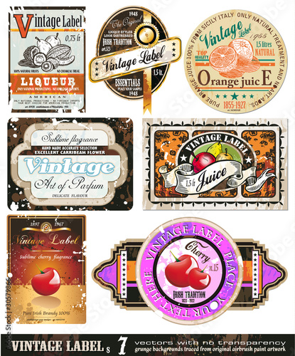 Vektor: Vintage Labels Collection - Set 7 Vintage Labels Collection - Set 7