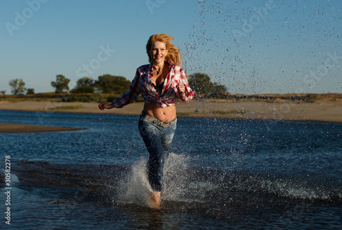 Photo: The red girl on a beach The red girl on a beach