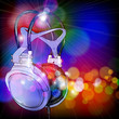 Headphones on color background. Vector illustration