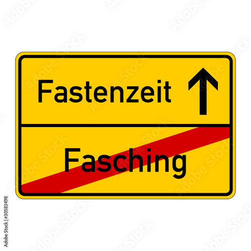 Vektor: ortsschild ortsende fasching fastenzeit I ortsschild ortsende fasching fastenzeit I