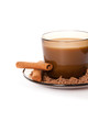 A cup of coffee and grated chocolate A cup of coffee and grated chocolate