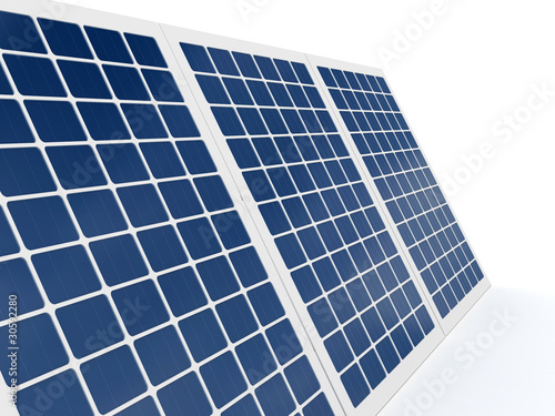 Illustration: Solar battery over white background Solar battery over white background