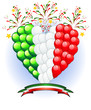 Cuore di palloncini bandiera italiana