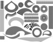 Set of 24 techno design elements and textures