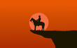 cowboy silhouette in sunrise cowboy silhouette in sunrise