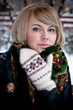 Pretty caucasian woman in a winter park