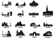 vector european city skylines