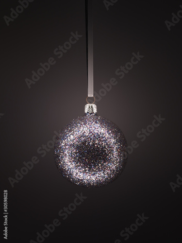 Photo: Close up of silver Christmas ornament Close up of silver Christmas ornament