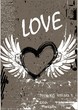 vintage heart valentines card