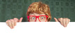 Funny guy with blank card