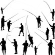 fishermen and fishing equipment 1 - vector
