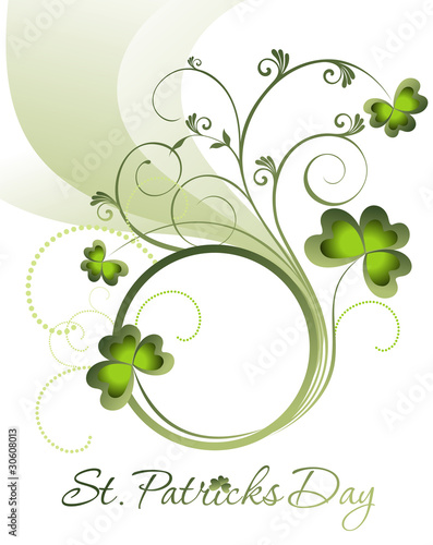 Vector: St. Patrick's Day frame with clover St. Patrick's Day frame with clover