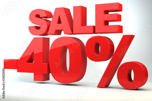 Illustration: Sale - price reduction of 40% Sale - price reduction of 40%