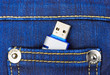 Flash memory in jeans pocket