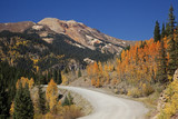 Photo: "Mountain and autumn leaves on trees on hillside, Silverton, Colorado, United States" "Mountain and autumn leaves on trees on hillside, Silverton, Colorado, United States"