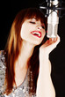 young artist woman recording in a studio young artist woman recording in a studio