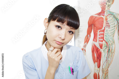 Photo: 困った表情の看護師 困った表情の看護師