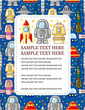 Vector: cartoon space card cartoon space card
