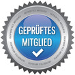 Button - Geprüftes Mitglied - blau Button - Geprüftes Mitglied - blau