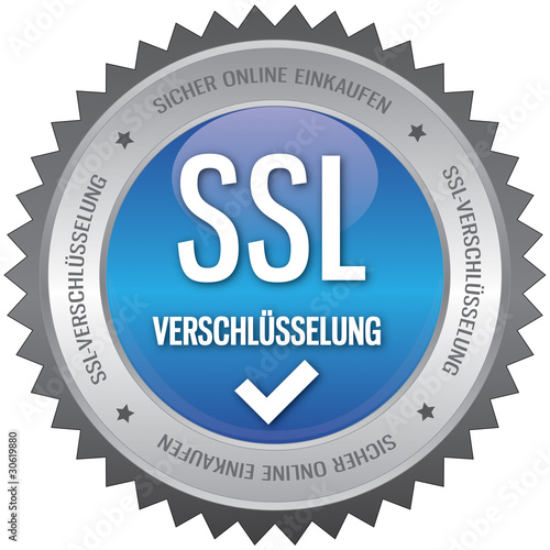 Vector: Button - SSL Verschlüsselung - blau Button - SSL Verschlüsselung - blau