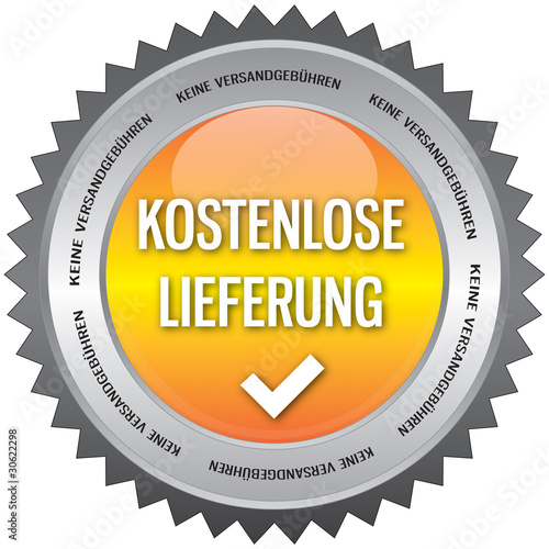 Vector: Button - Kostenlose Lieferung - gelb Button - Kostenlose Lieferung - gelb