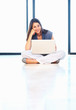 Relaxed woman with laptop
