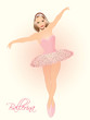 Vector Illustration of  Cute dancing  Ballerina