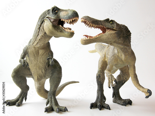 Foto: A Tyrannosaurus Rex Dinosaur Battles with a Spinosaurus A Tyrannosaurus Rex Dinosaur Battles with a Spinosaurus