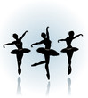 Vector Illustration of  dancing  ballerinas