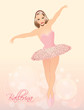 Vector Illustration of  Cute dancing  Ballerina