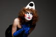 woman mime with theatrical makeup