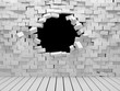 Photographie : Room with broken brick wall