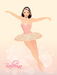 Vector Illustration of  Cute dancing  Ballerina