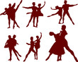 Ballet couple silhouettes