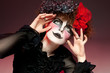 woman mime with theatrical makeup