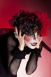 woman mime with theatrical makeup